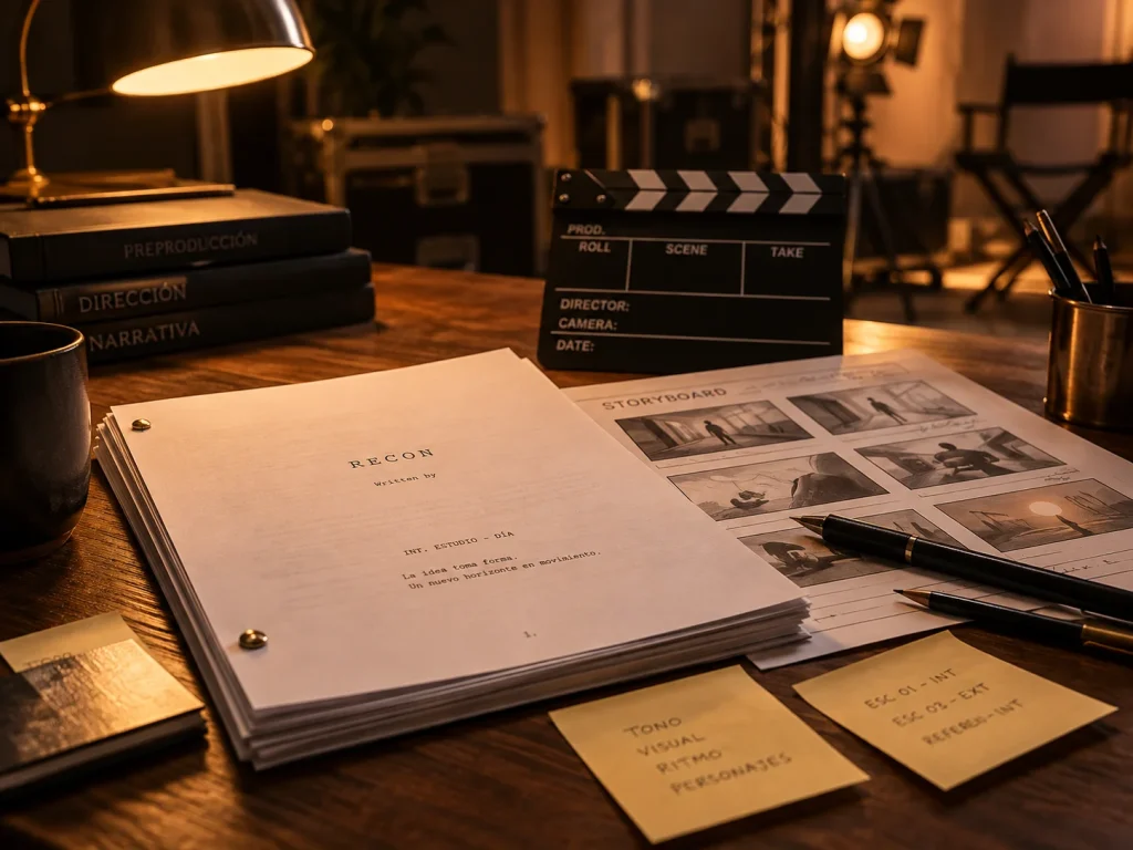 Mesa de preproducción cinematográfica
